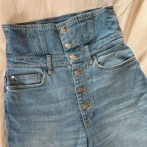Guess Super High Rise Ribcage Light Blue Jeans